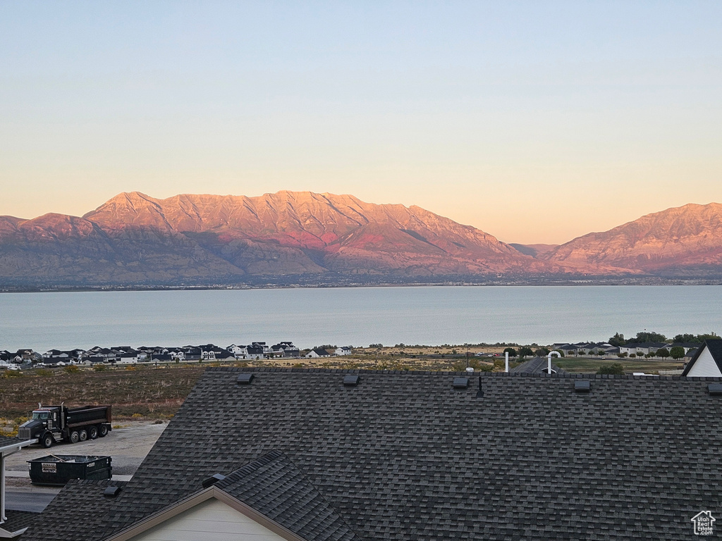 View of water feature featuring a mountain view