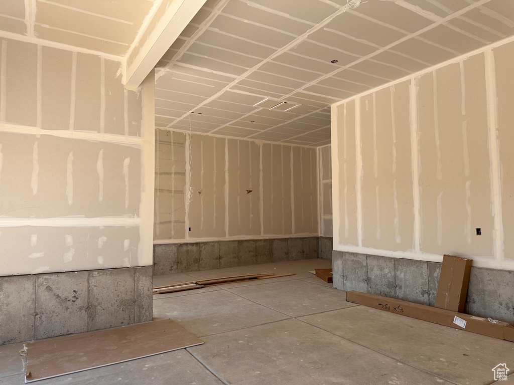 Interior space with concrete flooring