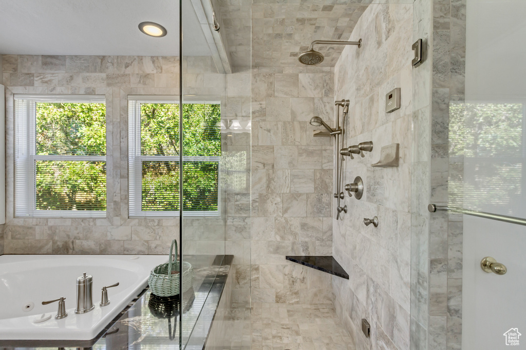 Bathroom with independent shower and bath