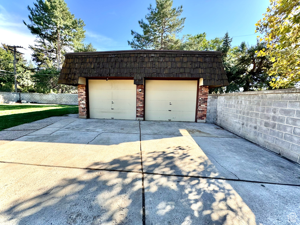 View of garage