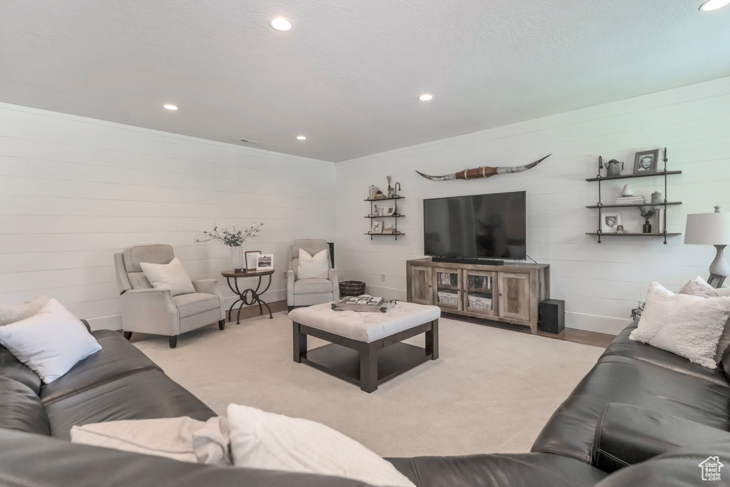 View of carpeted living room