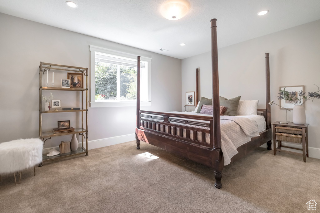 Bedroom featuring carpet flooring