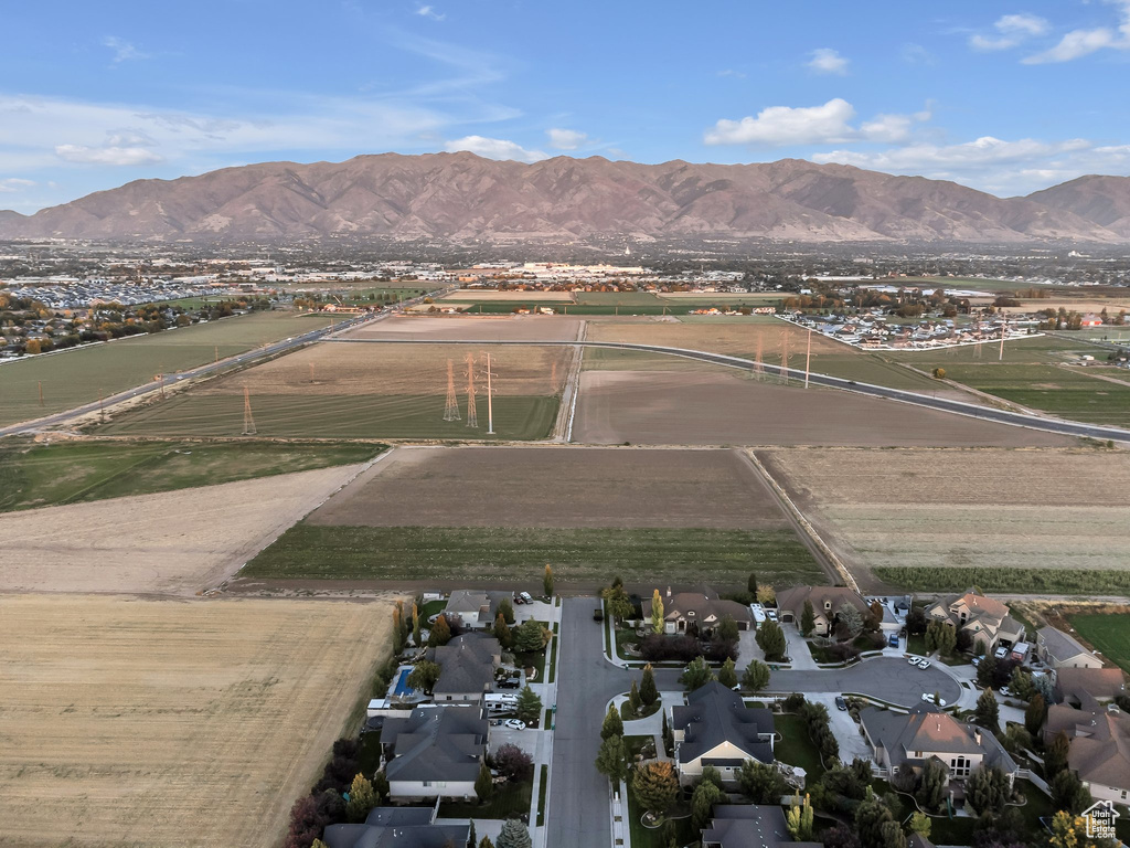 Drone / aerial view with a mountain view