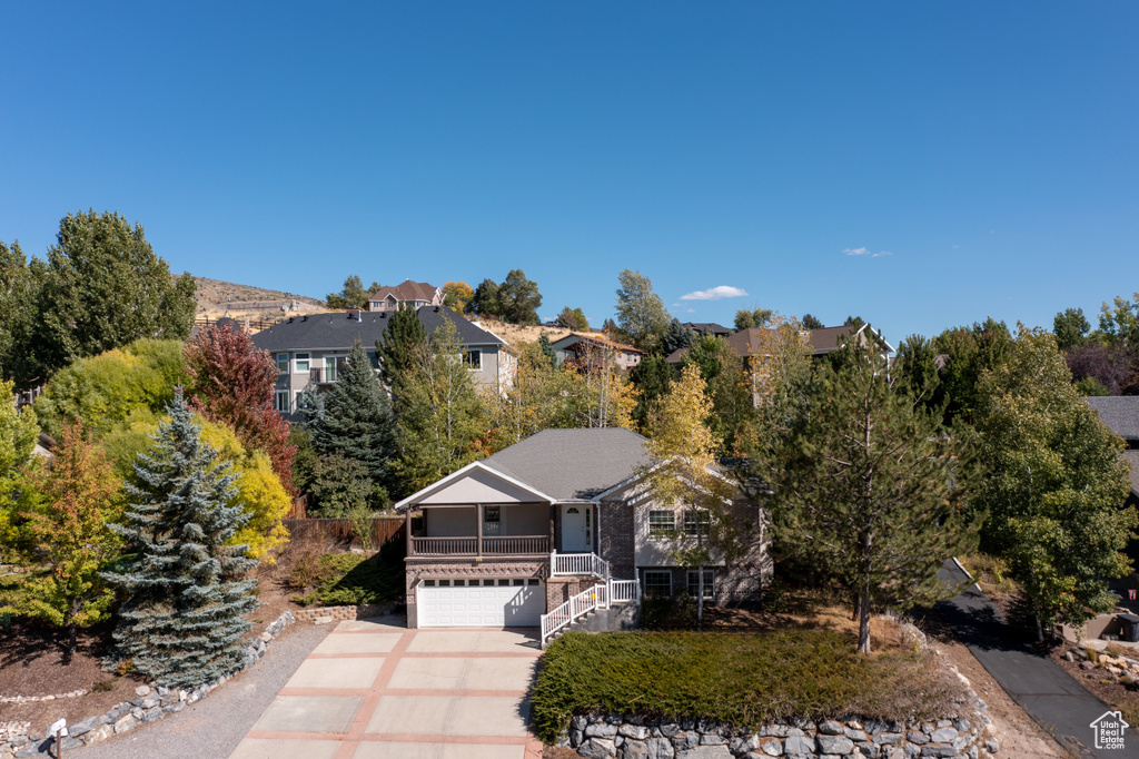 Front of property with a garage