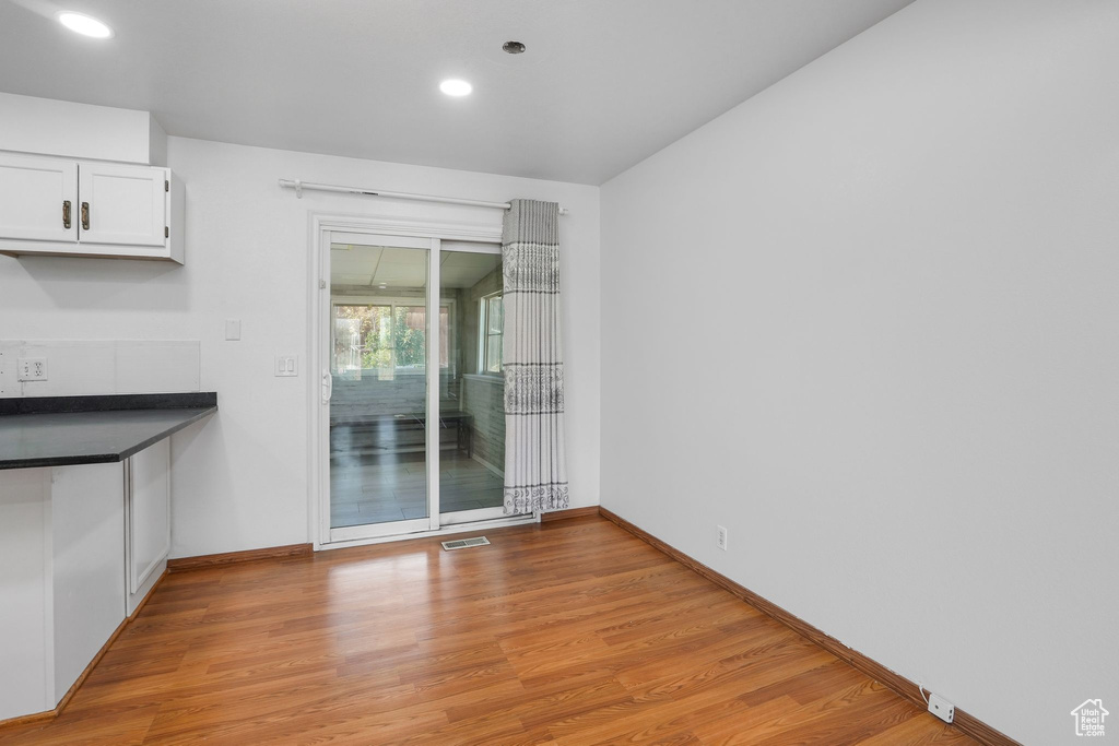 Interior space featuring light hardwood / wood-style floors