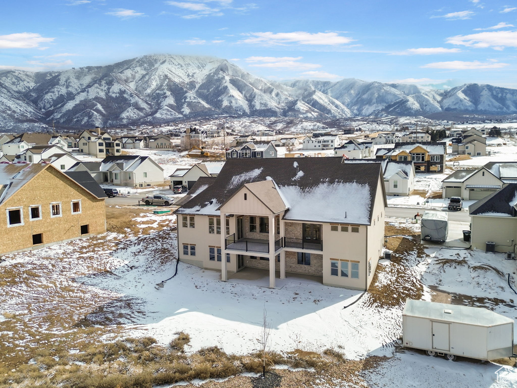 Exterior space with a mountain view