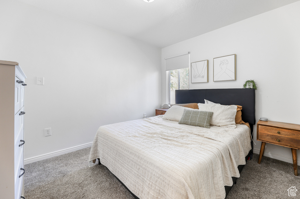 Bedroom featuring carpet