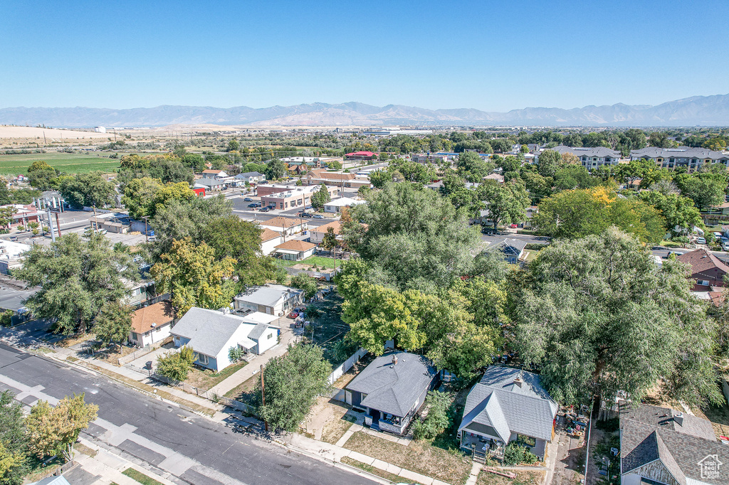 Drone / aerial view with a mountain view