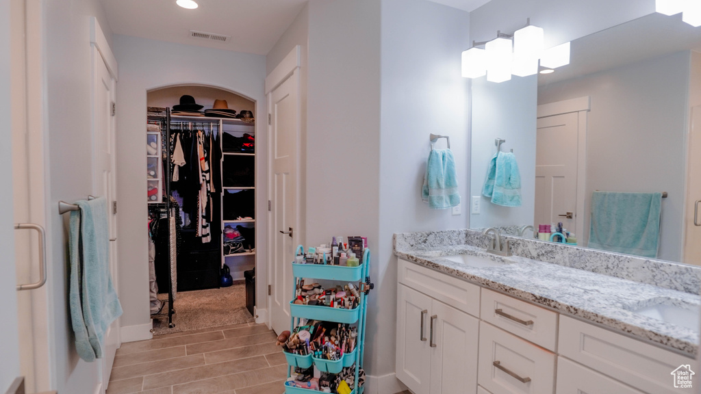 Bathroom featuring vanity