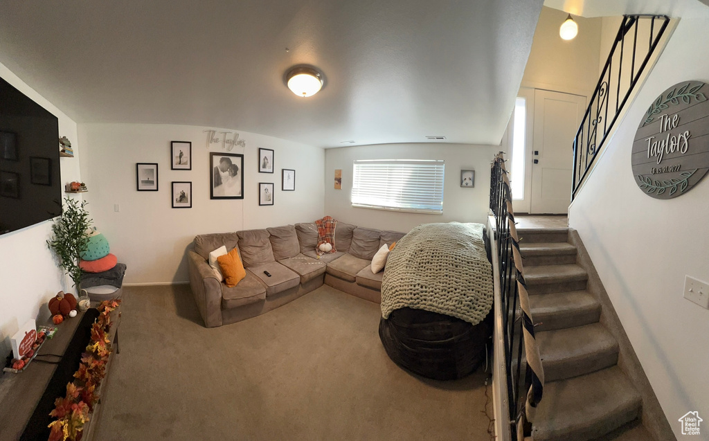 View of carpeted living room