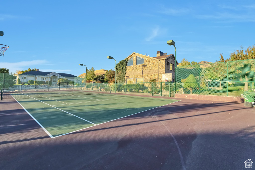 View of tennis court