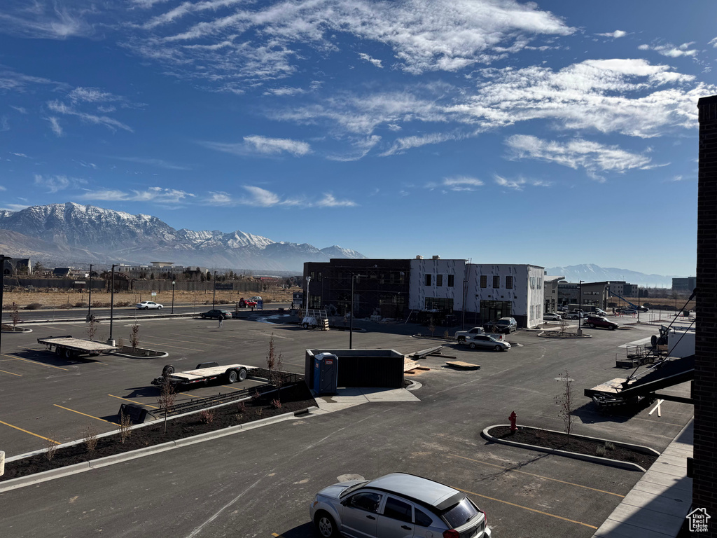 Exterior space featuring a mountain view