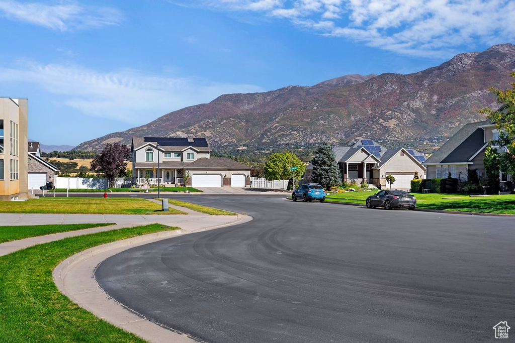 View of road with a mountain view