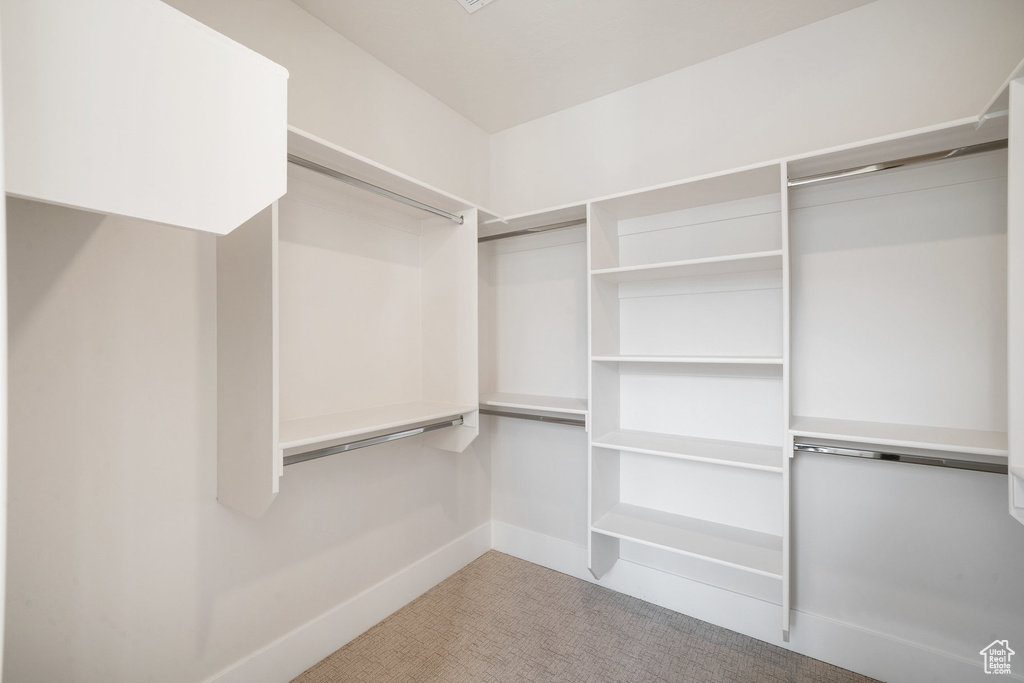 Walk in closet featuring carpet