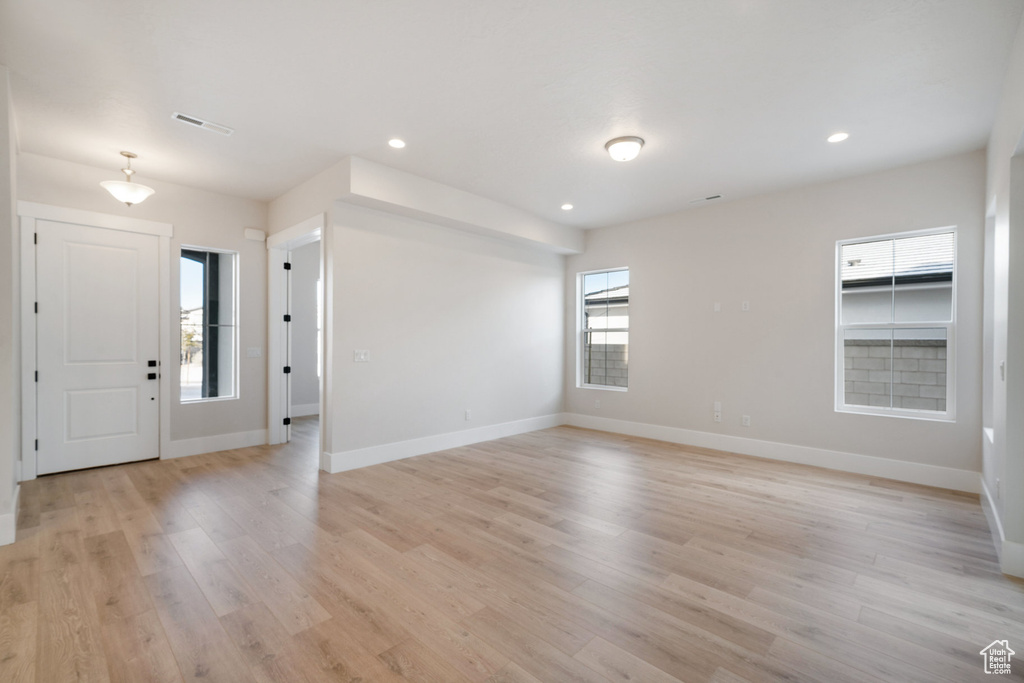 Entryway featuring light wood-type flooring