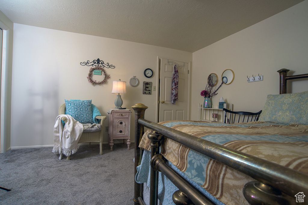 Bedroom featuring carpet