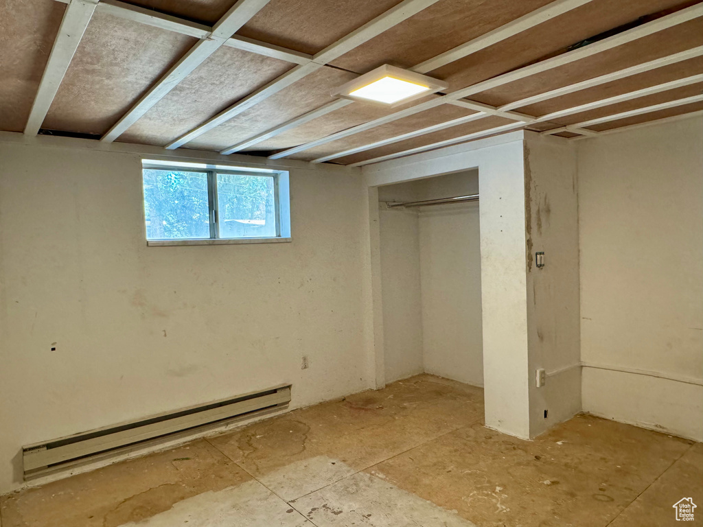 Basement with baseboard heating