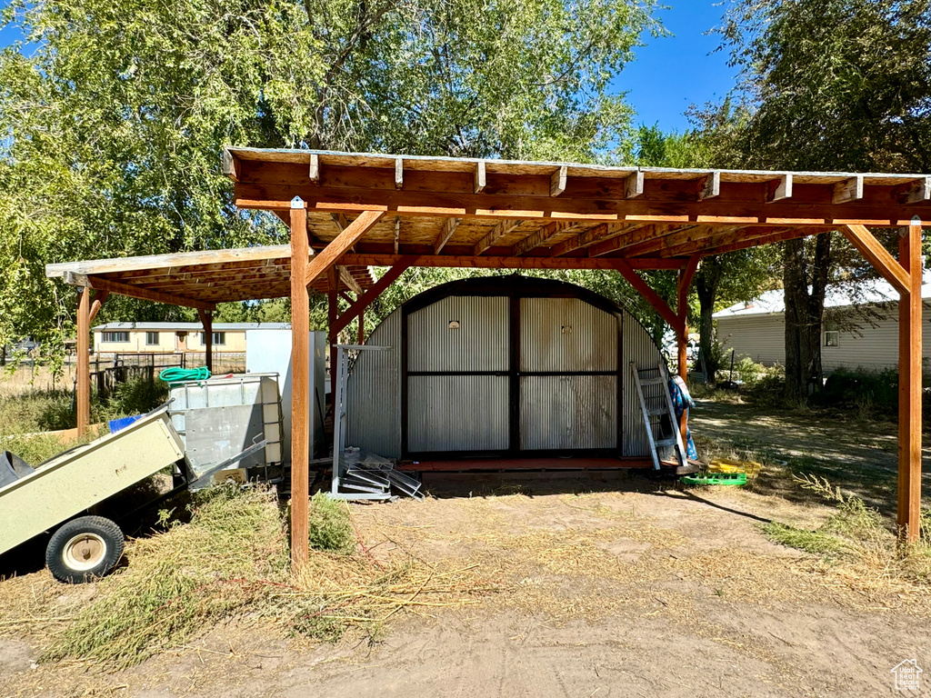 Garage with a carport