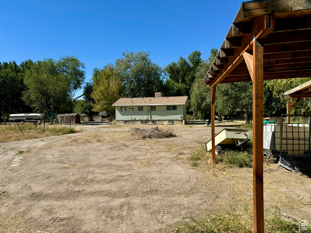 View of yard featuring a gazebo