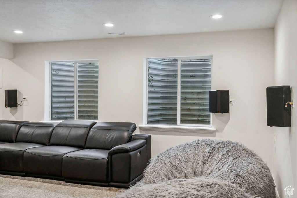 View of carpeted living room