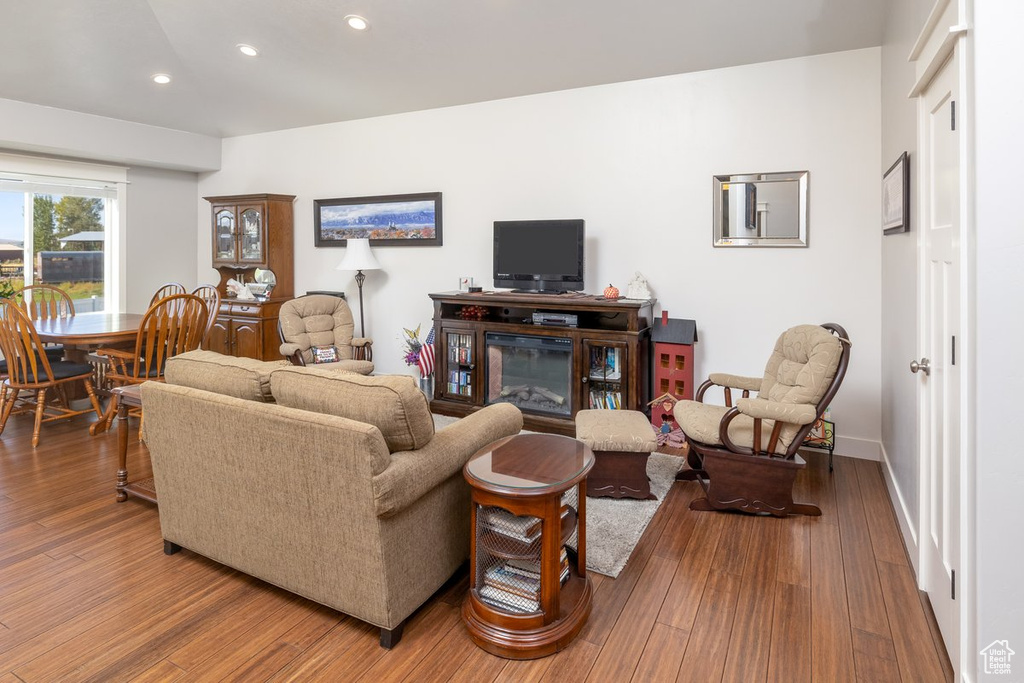 Living room featuring hardwood / wood-style floors