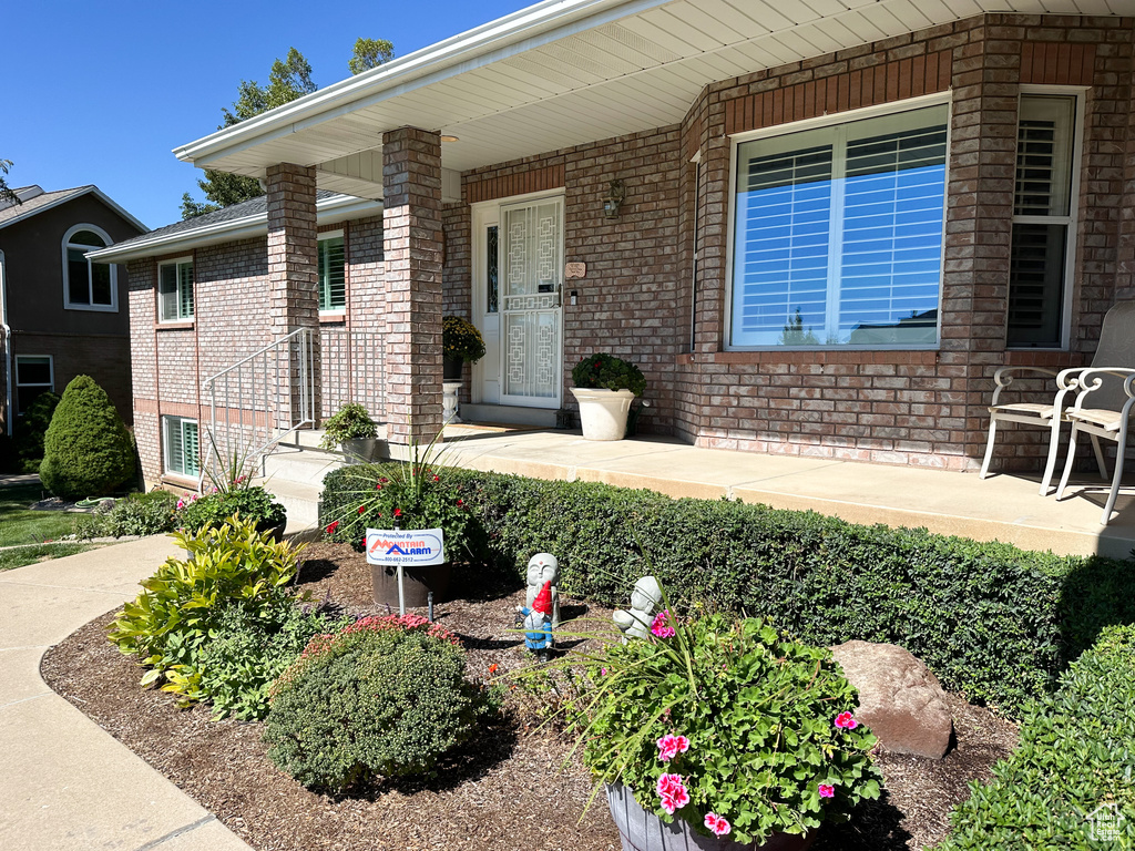 Exterior space with covered porch