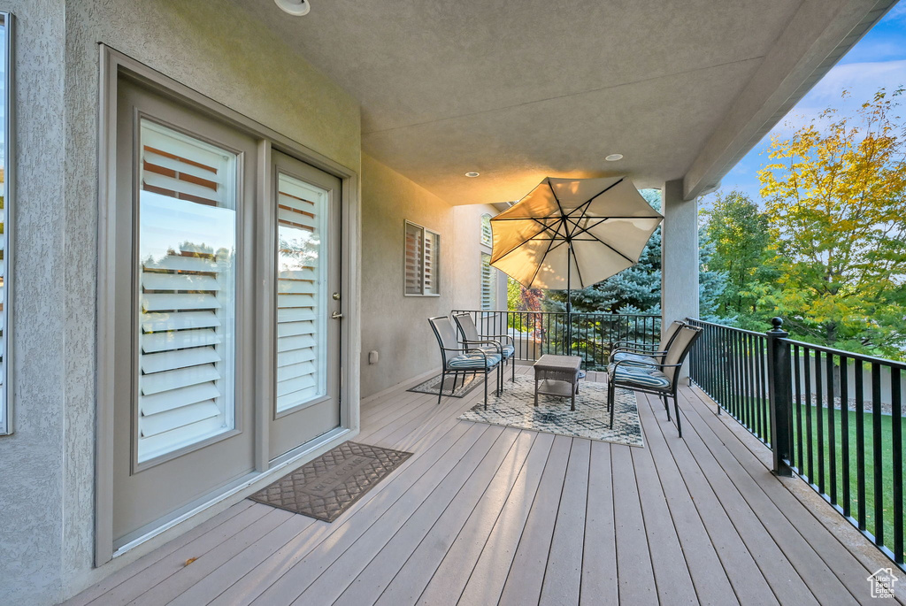 View of wooden deck