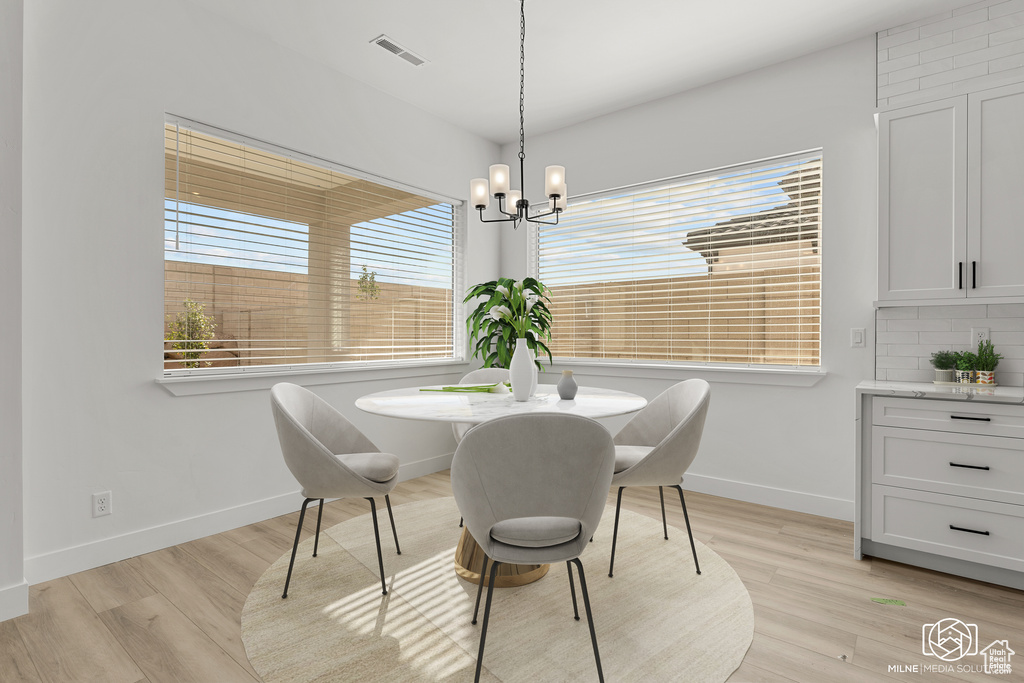 Dining room featuring light hardwood / wood-style floors