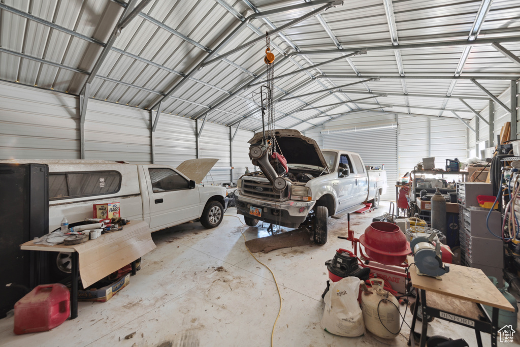 Garage with a carport