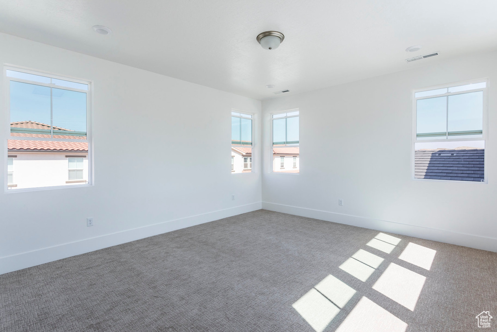 Carpeted spare room with a wealth of natural light