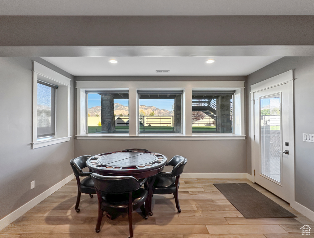 Dining room featuring light wood-type flooring