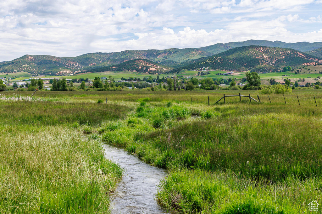 Mountain view featuring a rural view