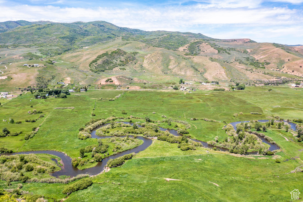 View of mountain feature with a rural view