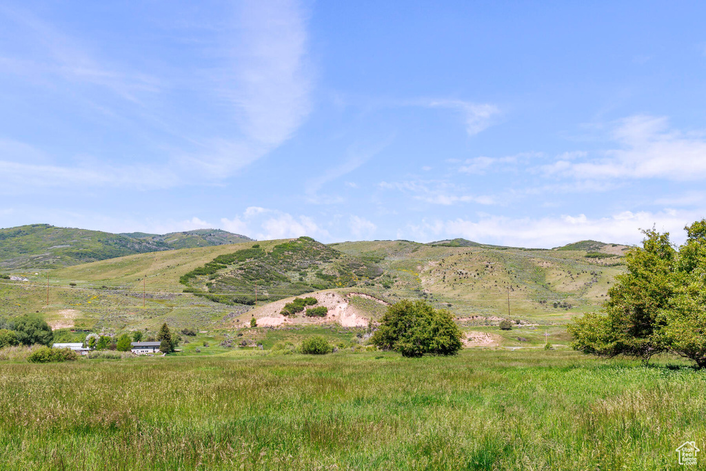 Mountain view featuring a rural view