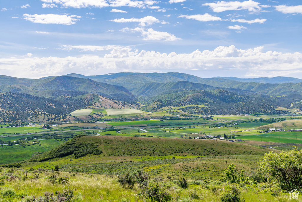 Mountain view featuring a rural view