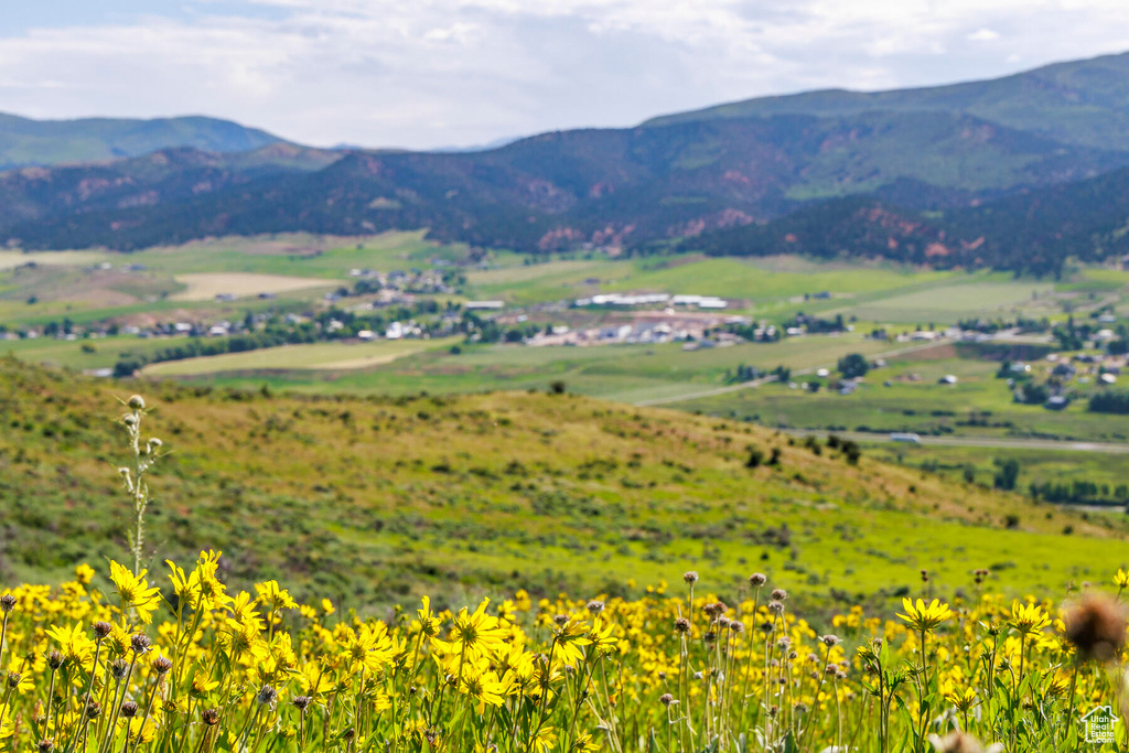 Property view of mountains with a rural view