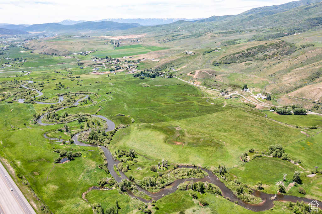 Drone / aerial view featuring a rural view and a mountain view