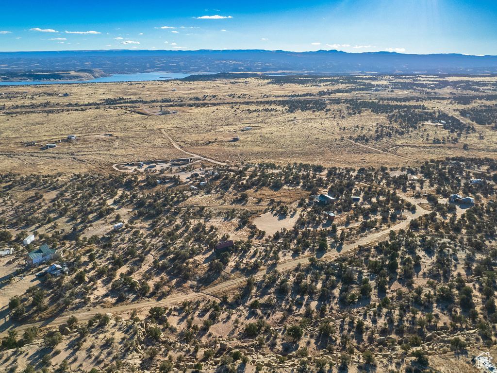 Drone / aerial view with a mountain view