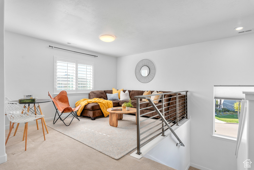 View of carpeted living room