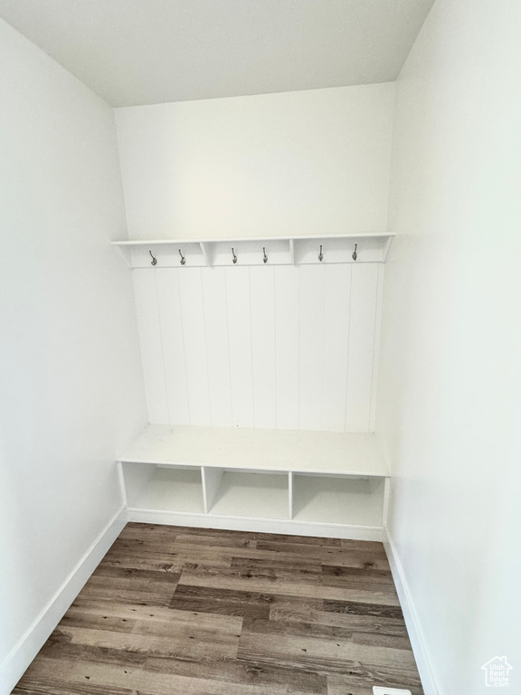 Mudroom featuring dark hardwood / wood-style flooring