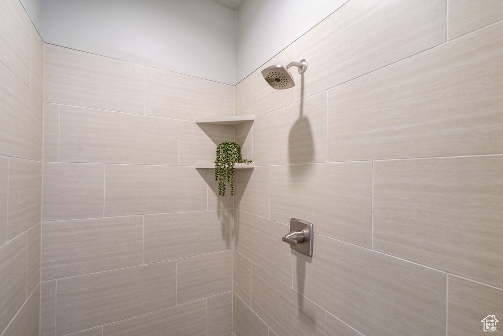 Bathroom with a tile shower