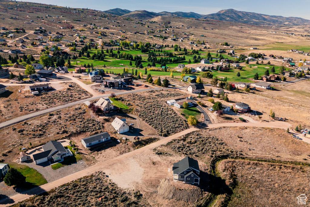 Bird's eye view featuring a mountain view