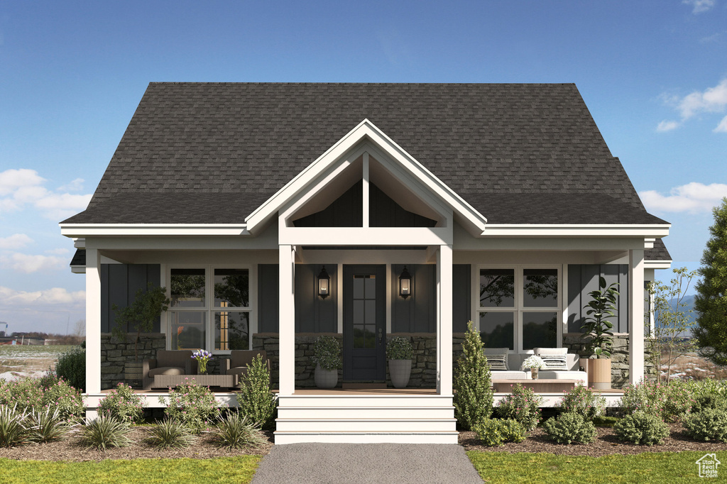 View of front of home with covered porch