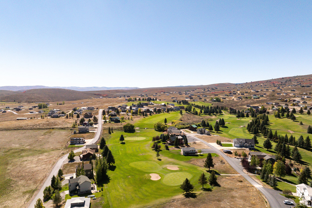 Drone / aerial view featuring a mountain view