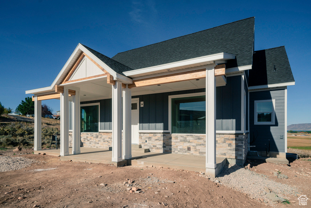 View of front of home with a porch