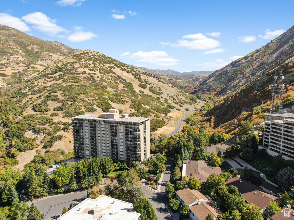 Exterior space featuring a mountain view