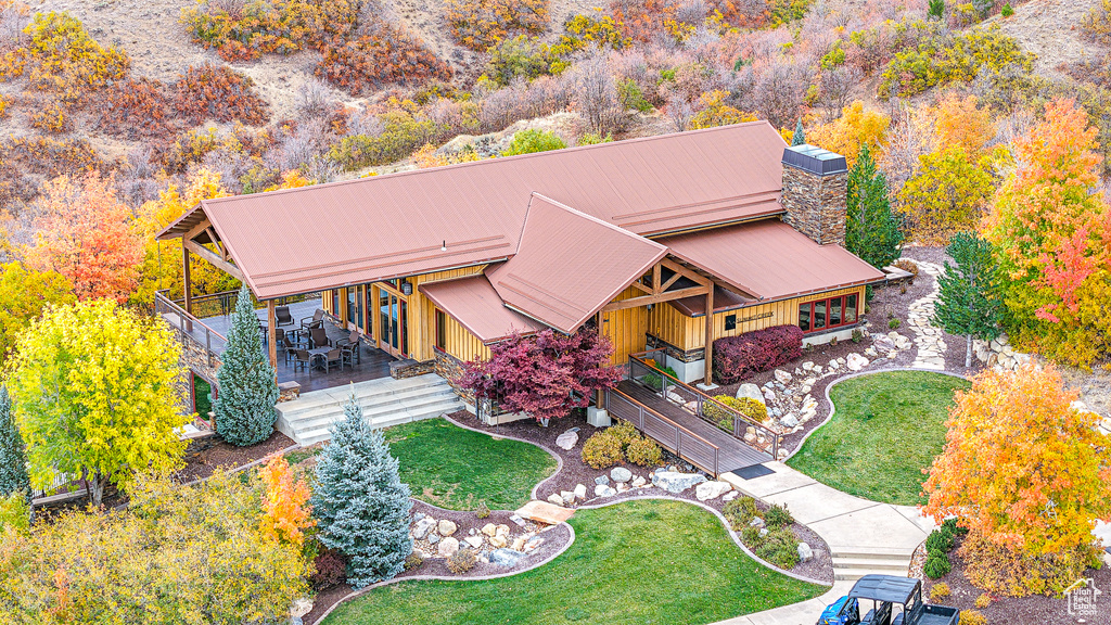 Birds eye view of property