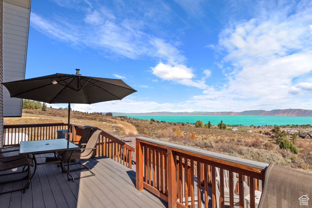 Deck with a water view