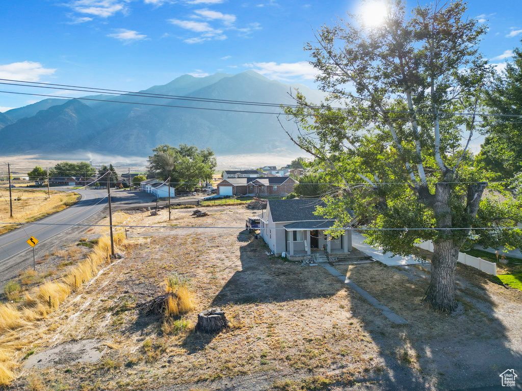 Exterior space featuring a mountain view