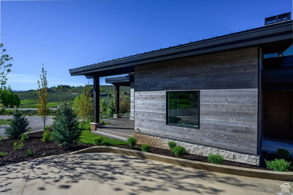 View of home's exterior featuring a patio area